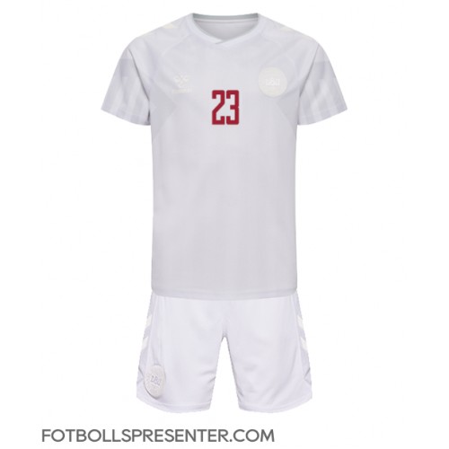 Danmark Pierre-Emile Hojbjerg #23 Bortatröja Barn VM 2022 Kortärmad (+ korta byxor)